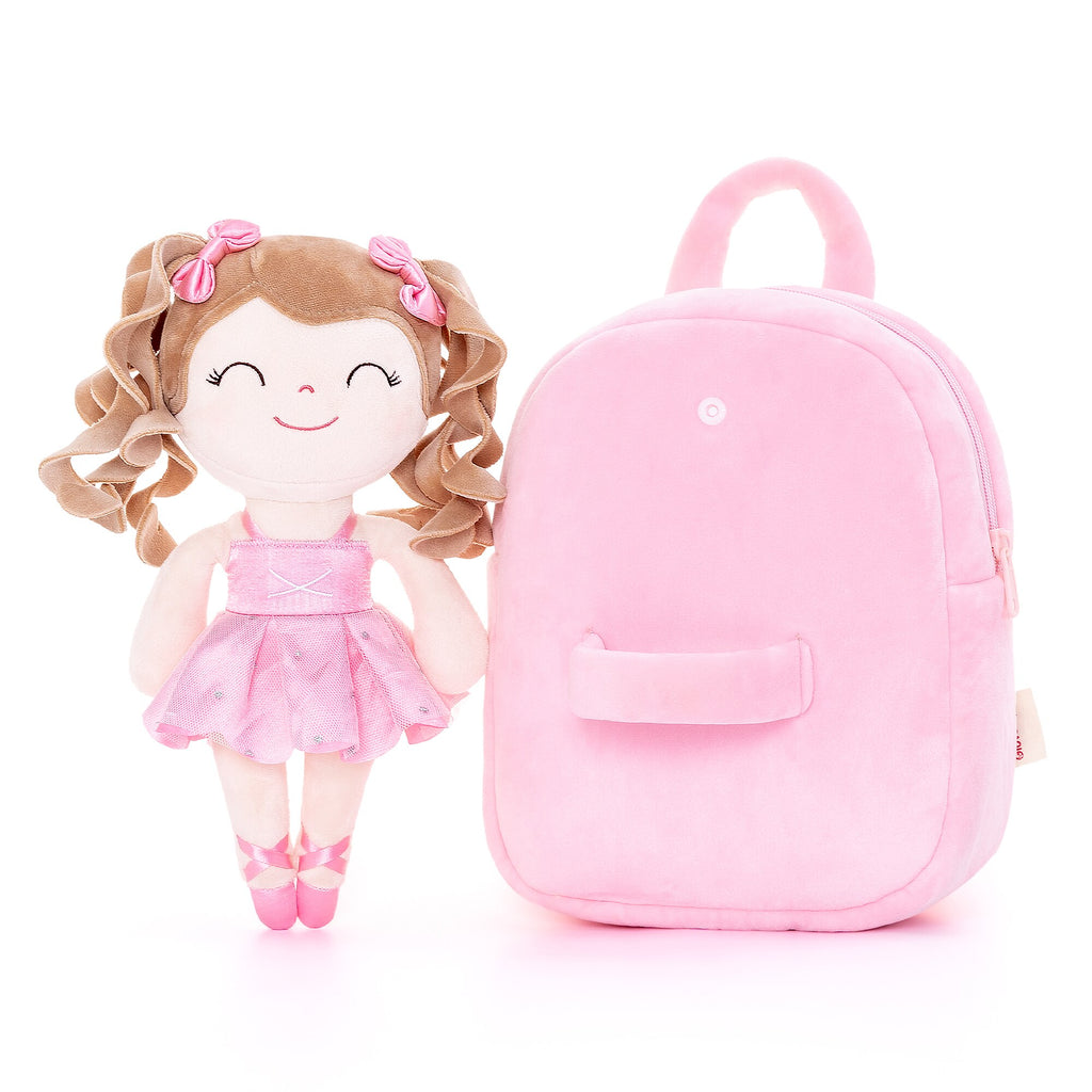 Baby Girl Ballerina Backpack with Doll