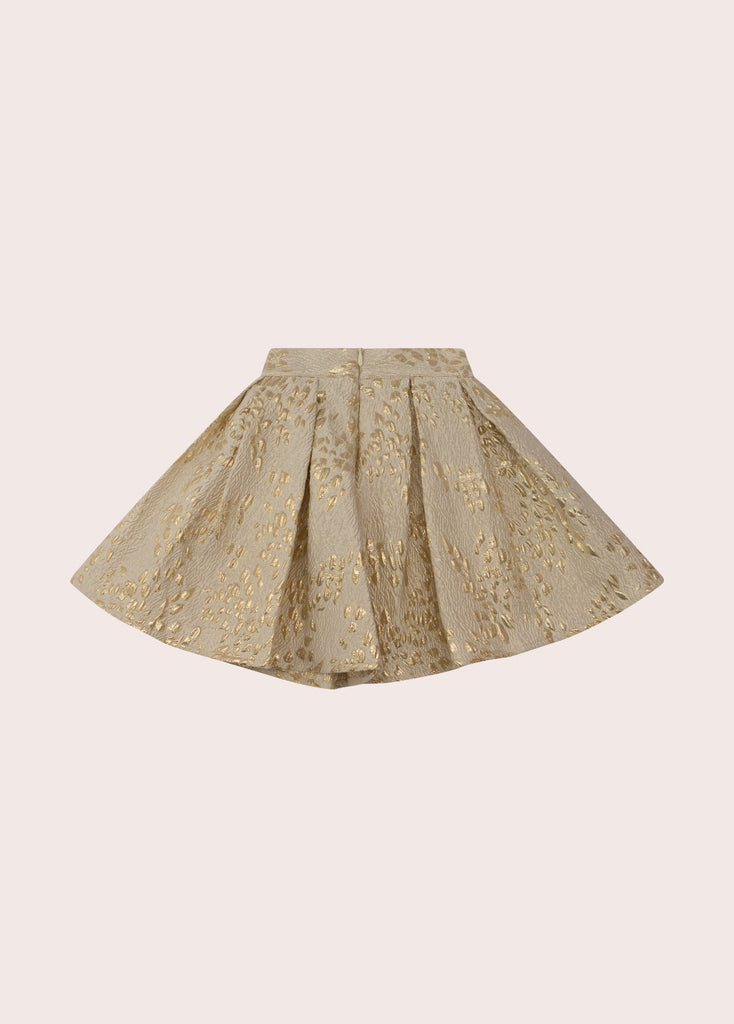 Shop Our for Baby Girls Adorable Gold Brocade Pleated Skirt 