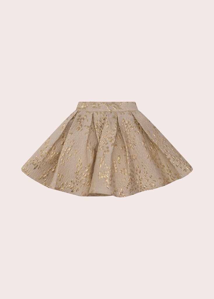 Shop Our for Baby Girls Adorable Gold Brocade Pleated Skirt 