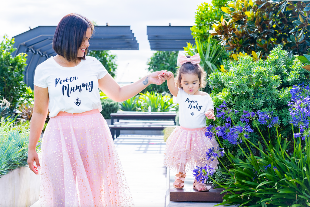 Women Pink Rose Gold Star Midi Tulle Skirt